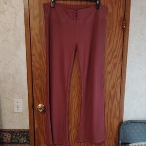 No Boundaries Dusty Rose Lace-Up Wide Leg Pants